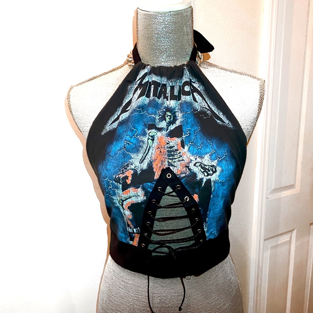 Metallica Corset Halter Top